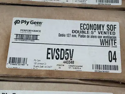 Ply Gem Lot of Approximately 680 Pieces of- 11.25 in. x 0.5 in. Rectangular White Weather Resistant Vinyl Soffit Vent