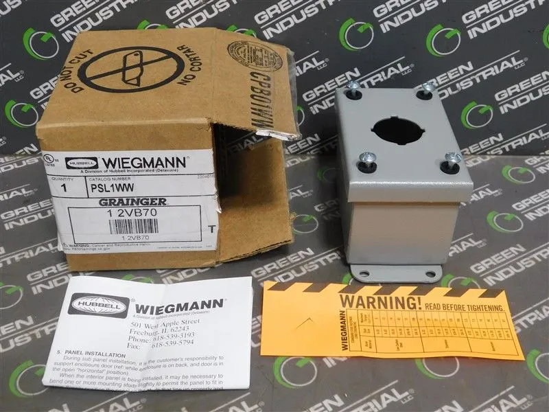 Hubbell Wiegmann PSL1WW Industrial Control Panel A-1132 Type 4,12,13 Encl. New