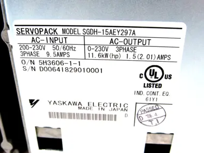 NEW YASKAWA ELECTRIC SGDH-15AEY297A SERVOPACK SGDH15AEY297A