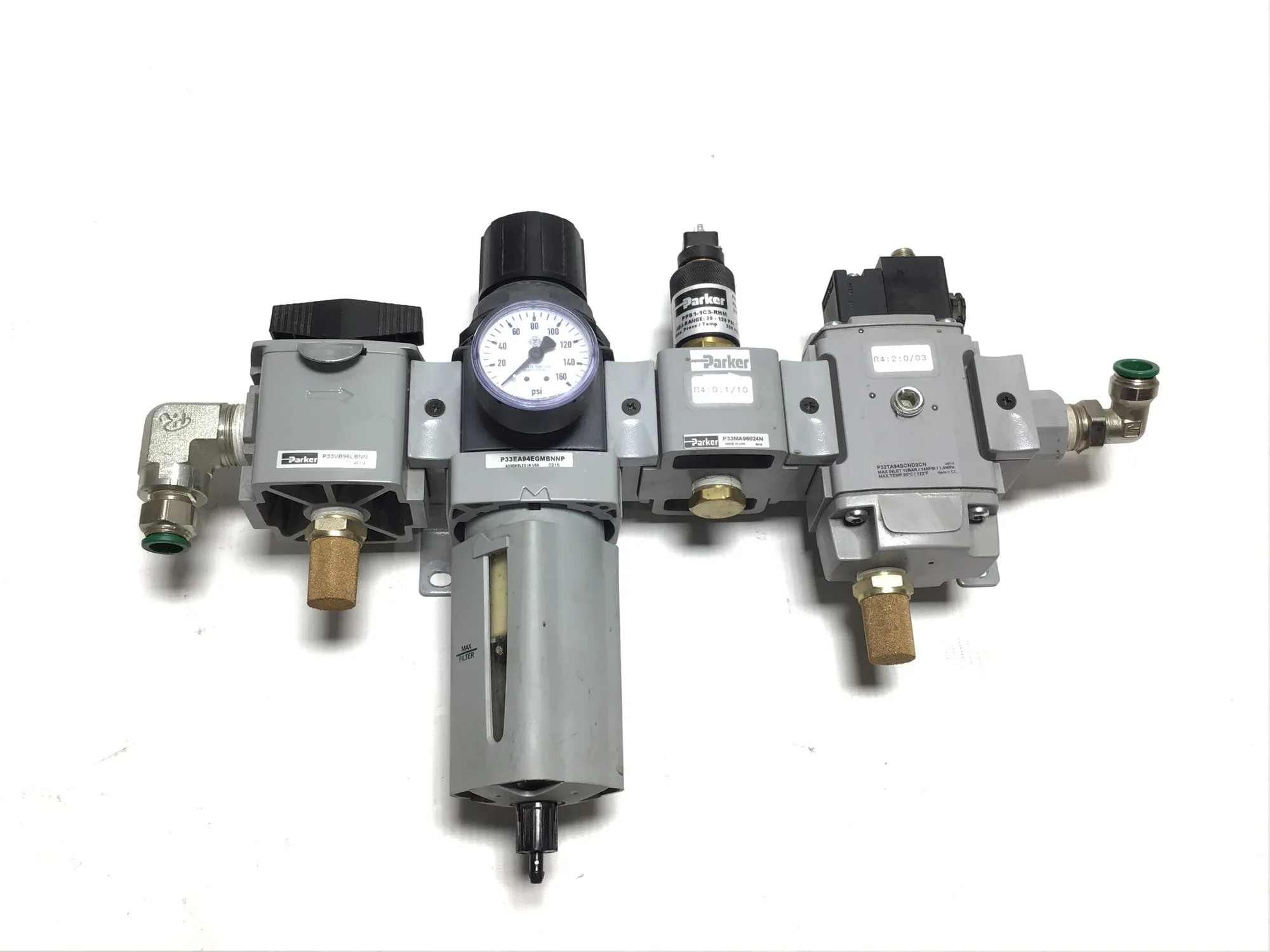 Parker Pneumatic Filter Regulator Filter Pressure Switch Solenoid Lock