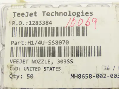 Spraying Systems H1/4U-SS8070 Veejet Stainless Spray Nozzle 1/4" NPT Lot of 10