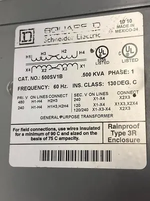 Used SQUARE D 500SV1B Miscellaneous Equipment (Electrical & Power) | Surplus Asset Holdings #1201773