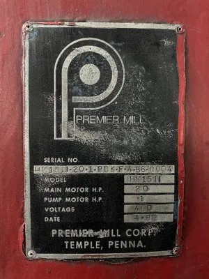 Used 1984 PREMIER HM15II Chemical & Process Equipment Ohio US | HGR 24 #728769