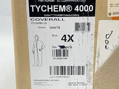 USED DUPONT TYCHEM SAFESPEC 4000 WHITE SIZE 4X LOT OF 5