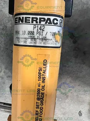 USED MILLIPORE MPODPILOT CP5PN1075 FILTER PRESS W/ ENERPAC P142 HYDRAULIC HAND PUMP