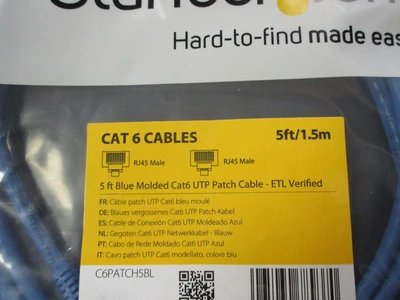 NEW StarTech C6PATCH5BL