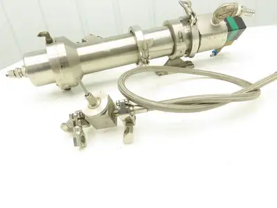 Baldewien NA Sanitary Mixing Valve Assy Pneumatic Plunger Btm 3" Body Dia x 22"