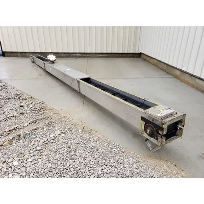 Used 9" Wide. X 25' Long Stainless Steel Belt Conveyor