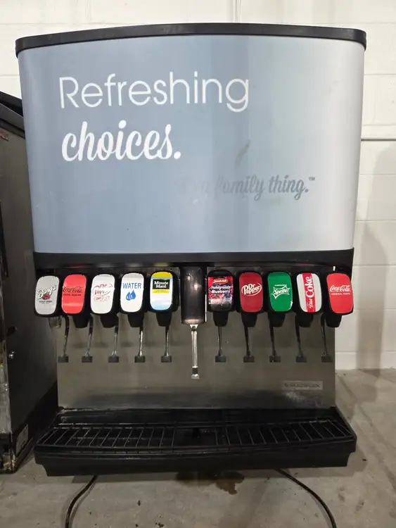 Used Servend Used Servend SV-250 10 Valve Ice/Beverage Soda Dispenser with Ice Storage 115V - JD Beverage Dispensers Illinois US | Falcon Restaurant Supply #1374970
