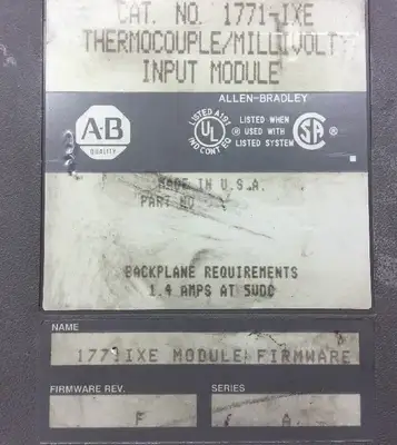 ALlen Bradley. 1771-IXE Thermocouple Input Module Ser. A F/W Rev. F. 3C