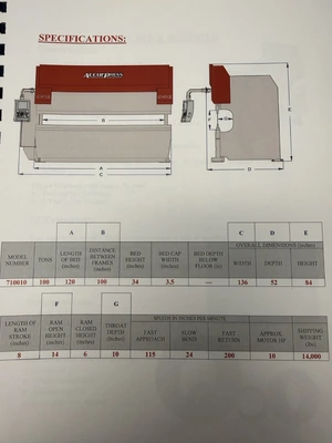Used 2016 ACCURPRESS 710010 Press Brakes Illinois US | Revelation Machinery #1341654