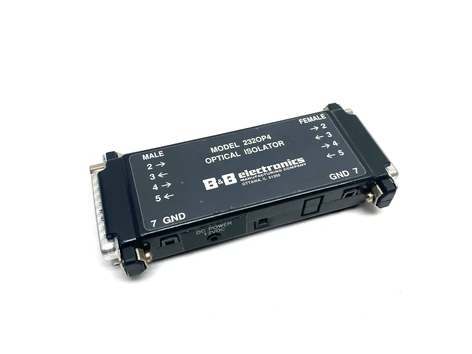 USED B&B ELECTRONICS OPTICAL ISOLATOR MALE TO FEMALE