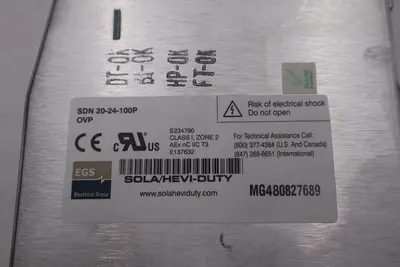 SOLA/HEVI-DUTY SDN 20-24-480C DIN Rail Power Supply 24VDC STOCK B-1377