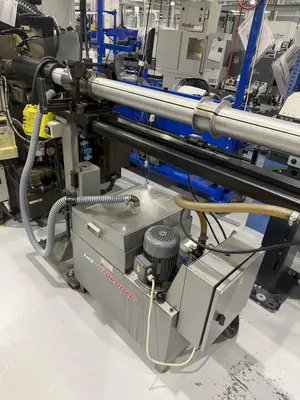 12' LNS MODEL 3.20HS-4.8 HYDRAULIC CNC LATHE MAGAZINE STYLE BAR FEEDER: YOBRO #25107