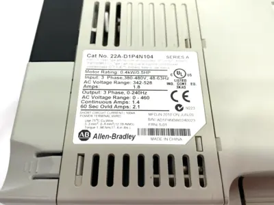 USED ALLEN-BRADLEY SERIES A POWERFLEX 4- 0.4 KW (0.5 HP) AC DRIVE