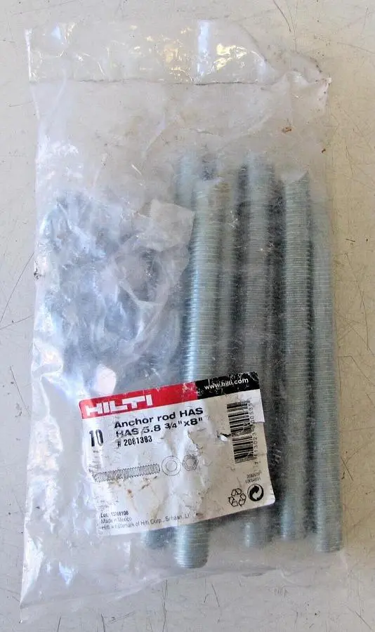 Hilti 10 Anchor Rod Has 5.8 3/4 X 8 #2081383