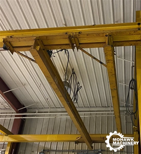 2 TON 20'L CRANE AMERICA SINGLE GIRDER UNDERHUNG BRIDGE CRANE w/TROLLEY & WHEELS