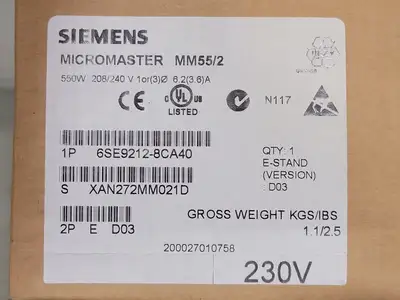 NEW 2000 SIEMENS 6SE9212-8CA40
