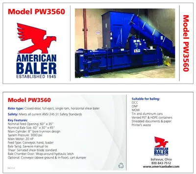 American Horizontal Baler w/Above Ground Conveyor