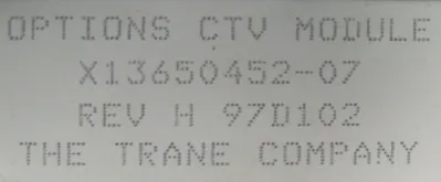 NEW TRANE X13650452-07 OPTIONS CTV MODULE X13650452077 MOD 0350