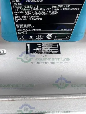 USED ENDRESS + HAUSER PROMASS 83 MASS FLOWMETER  W/ 1" SANITARY FITTING, CART