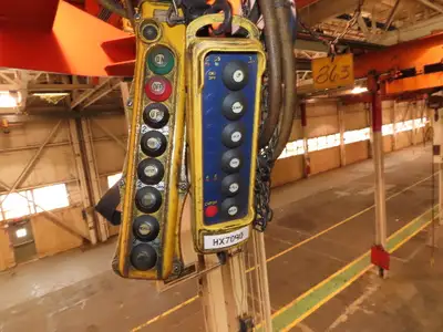 Cleveland Tramrail P&H 15 Ton Double Girder Bridge Crane 34' 10" Span w/Remote