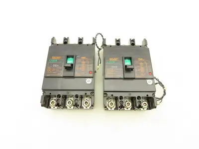 Fuji Electric EA203B Auto Circuit Breaker 200A 3 Pole Lot of 2