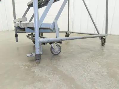 Cotterman Metal Rolling Ladder 5-Step 50"H Platform 24x7"Tread 80"H 30"W 450Lb