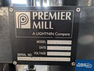 USED Premier Premier Submersible Basket Mill, Model PSM-180, 25 HP