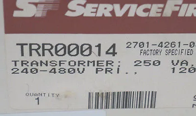 NEW HAMMOND MANUFACTURING TRR00014 TRANSFORMER 240-480V, 250VA, 136737