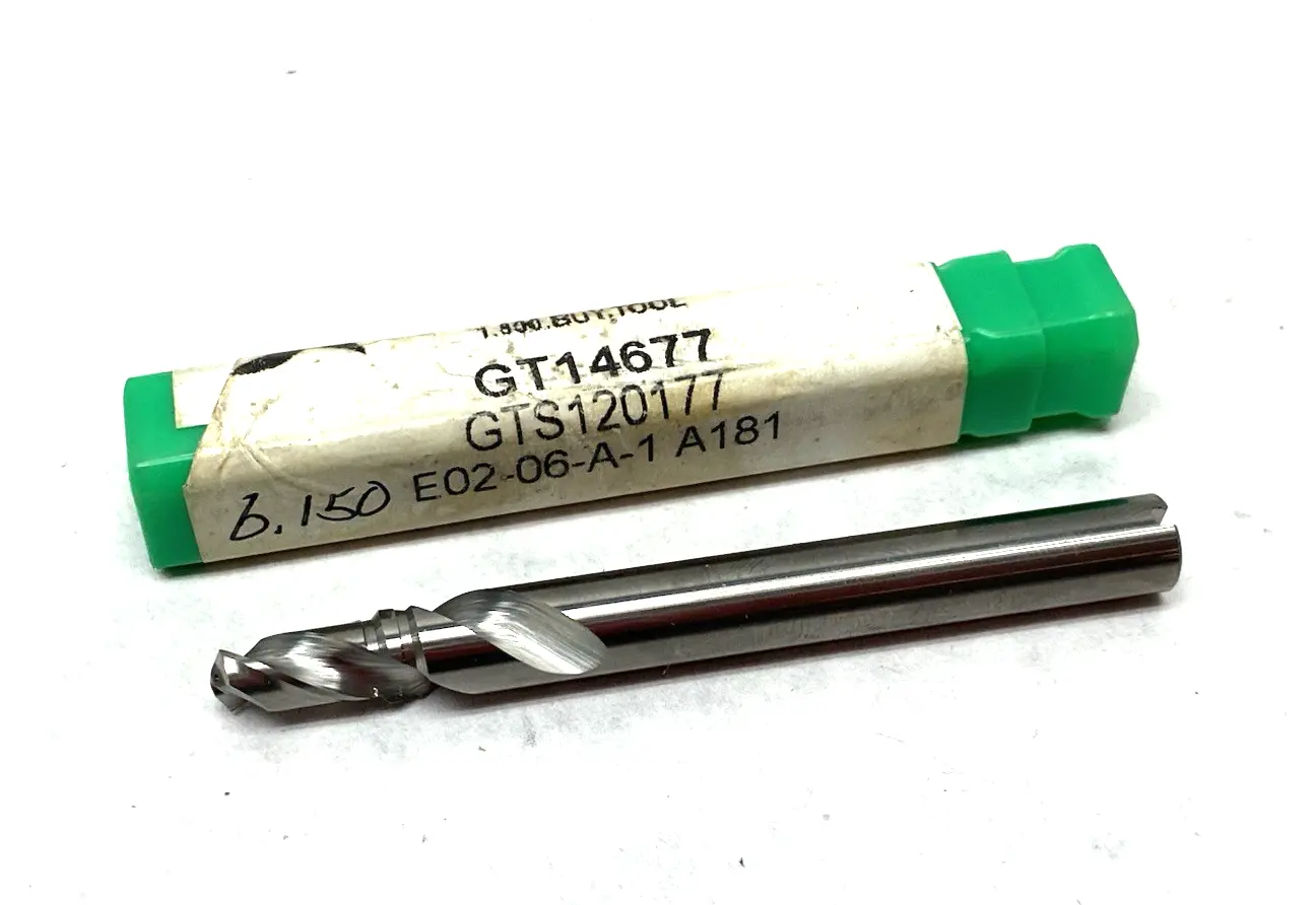 USED GREENE TOOL DRILL BIT W/ COOLANT CHUTES, 2-FLUTE, E02-06-A-1 A181