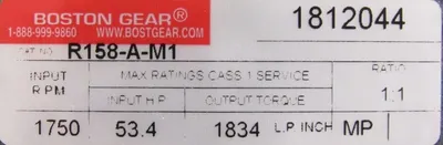 NEW BOSTON GEAR R158-A-M1 GEAR REDUCER 1:1 R158AM1