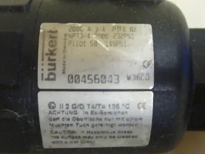 USED BURKERT EASY FLUID CONTROL 2000 A 3/4 PTFE BZ