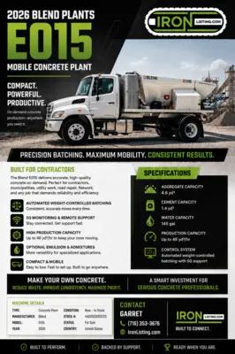 2026 Blend E015 Concrete plant | Iron Listing (6)