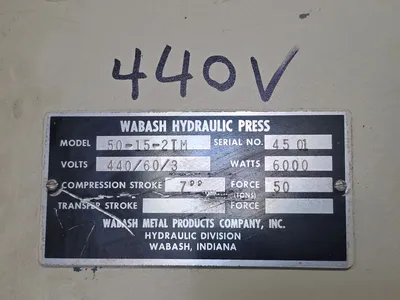 Used WABASH 50-15-2TM Hydraulic Presses Minnesota US | INTER-PLANT SALES #343858
