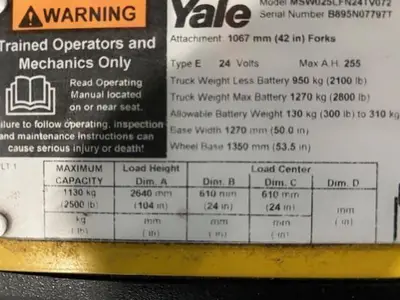 Used 2019 YALE MSW025LF Pallet Stackers Illinois US | Somerset Equipment Sales #1546272