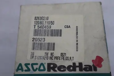 NEW ASCO 8263G210 SOLENOID VALVE 120/60 110/50 STOCK 2232-A