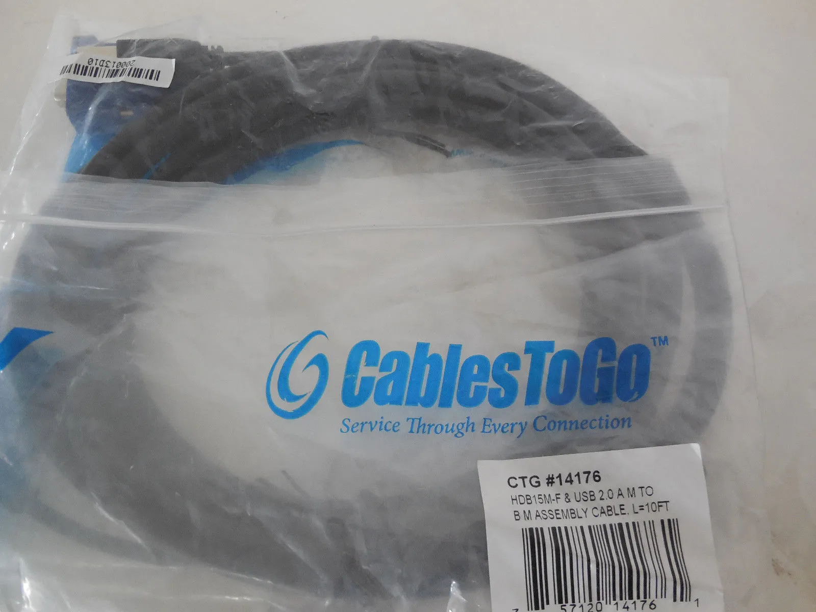 NEW CABLES TO GO 14176 CABLE HDB15M-F 10 FT.