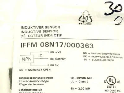 IFFM 08N17/000363 | Baumer  Subminiature Inductive Proximity Switch 10-30 VDC - New Other