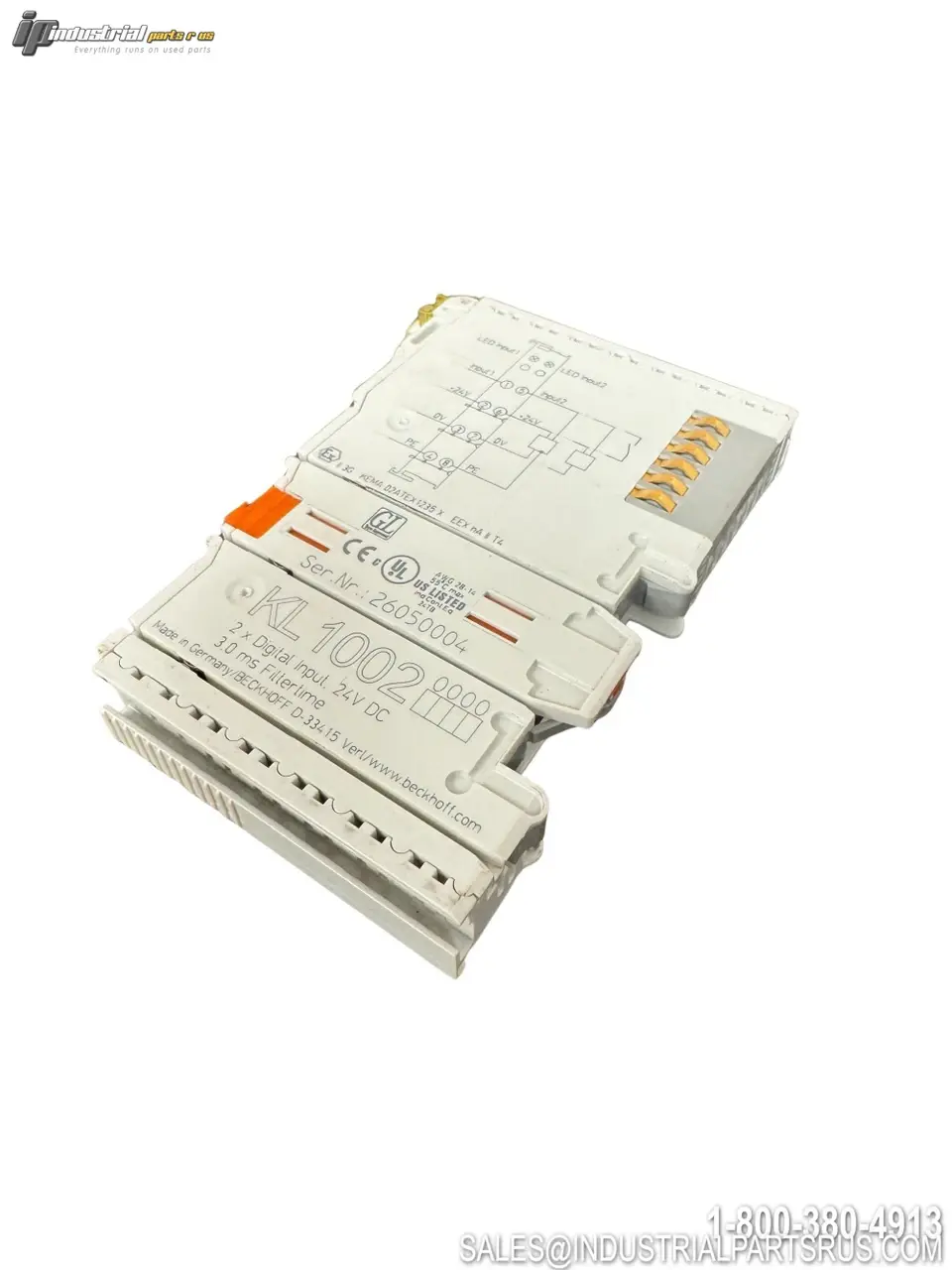 Used BECKHOFF DIGITAL INPUT MODULE KL1002, 24VD PLC Input & Output Kentucky US | Industrial Parts R Us Inc. #1512122