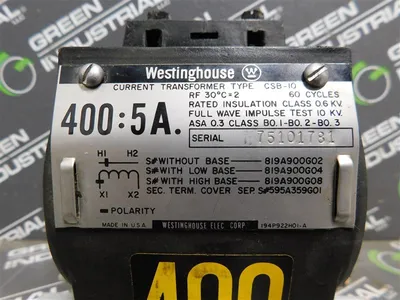 Westinghouse CSB-10 Current Transformer 400:5A RF 30°C=2 60 Cycles New No Box