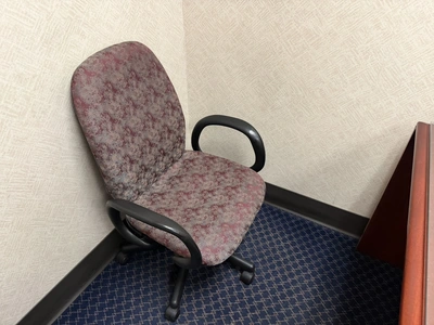 Contents of office furniture, includes (1) wood desk with glass top, 71" x 36", (1) wood credenza wi...
