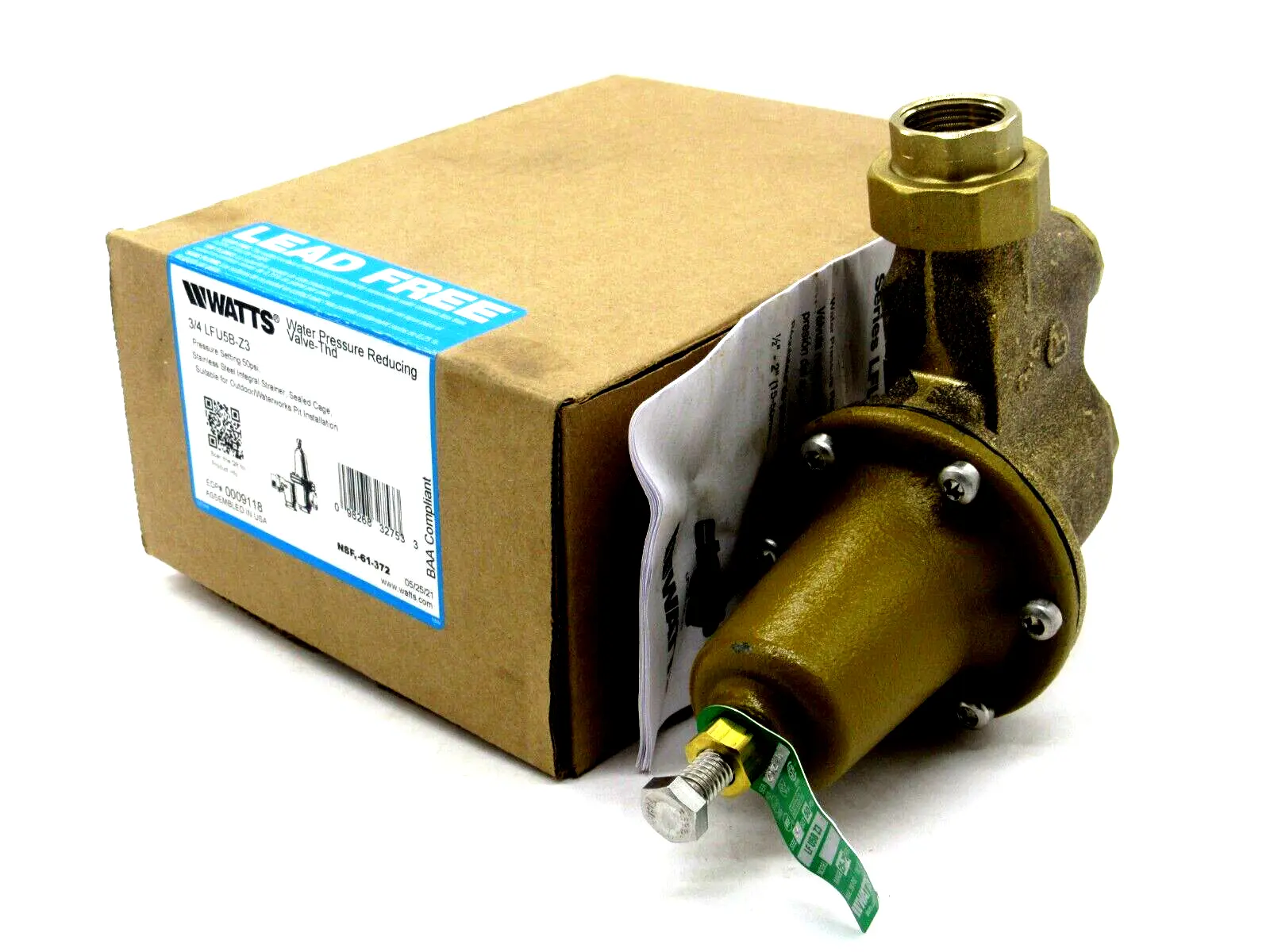 NEW WATTS LFU5B-Z3 CONTROL VALVE 3/4" LFU5BZ3