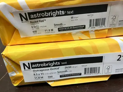 Astrobrights Purple and Red Paper