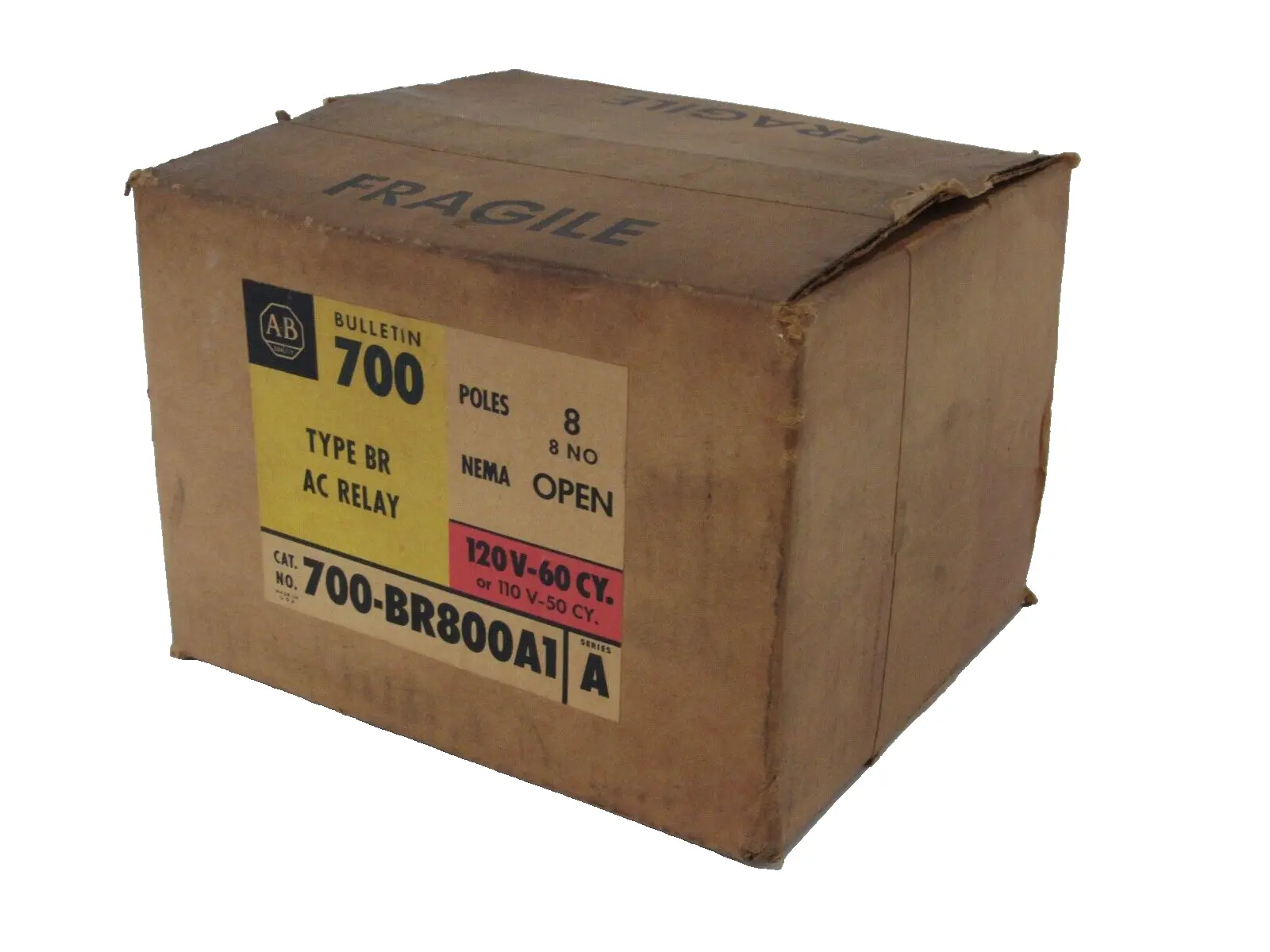 ALLEN BRADLEY 700-BR800A1 AC RELAY 120V-60CY SERIES A NEW, SURPLUS