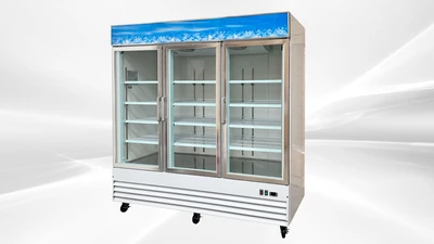 171-0343 80" 3 Glass Door Self Contained Freezer