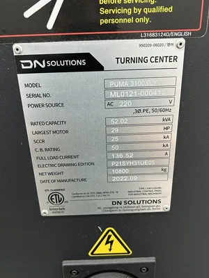 Used 2022 DN SOLUTIONS PUMA 3100XLY CNC Lathes Georgia US | The Equipment Hub #1354835