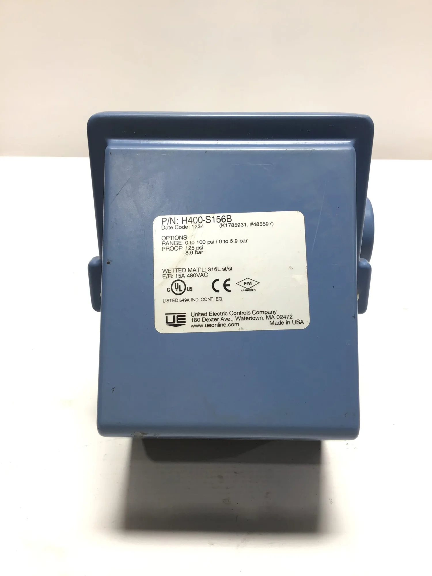 USED UNITED ELECTRIC CONTROLS ⚙️ MODEL: H400-S156B FOR EASY IDENTIFICATION, REPLACEMENT, AND COMPATIBILITY REFERENCE.