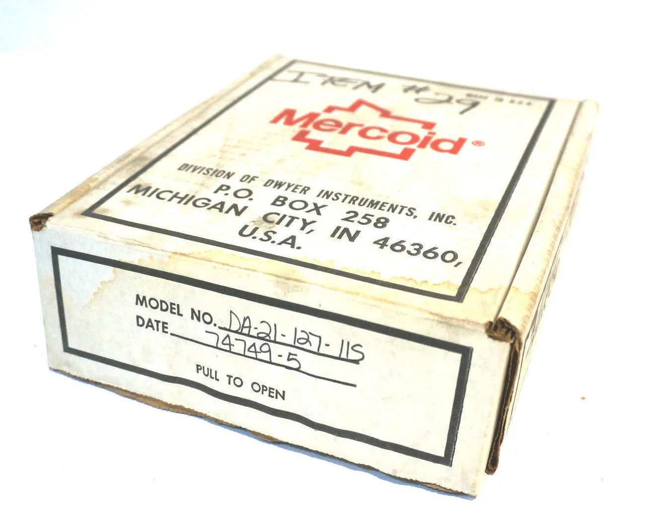 NEW MERCOID DA-21-127-11S PRESSURE SWITCH DA2112711S