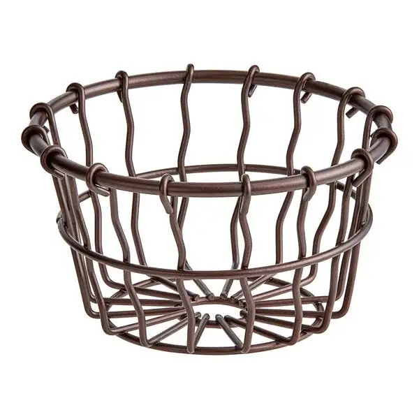 New | in-Stock American Metalcraft New American Metalcraft WBBS Bronze Round Wire Serving Basket - 5" x 3 1/8" - JD Baskets Illinois US | Falcon Restaurant Supply #1373720